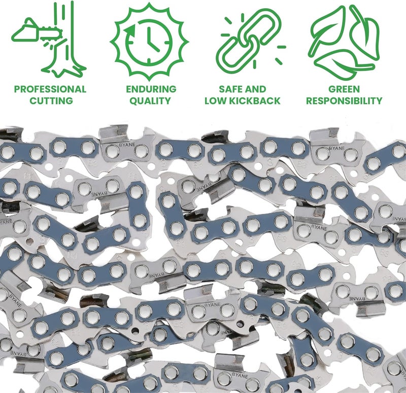 Byane Carbide Chainsaw Chain 14 Inch, 3/8" LP Pitch, 043" Gauge, 50 Drive Links - 61PMM3 50 Fits STIHL MS170, MS180C, MS193T, MS194T - 36100050050, R50 (1 Chain) - Image 5